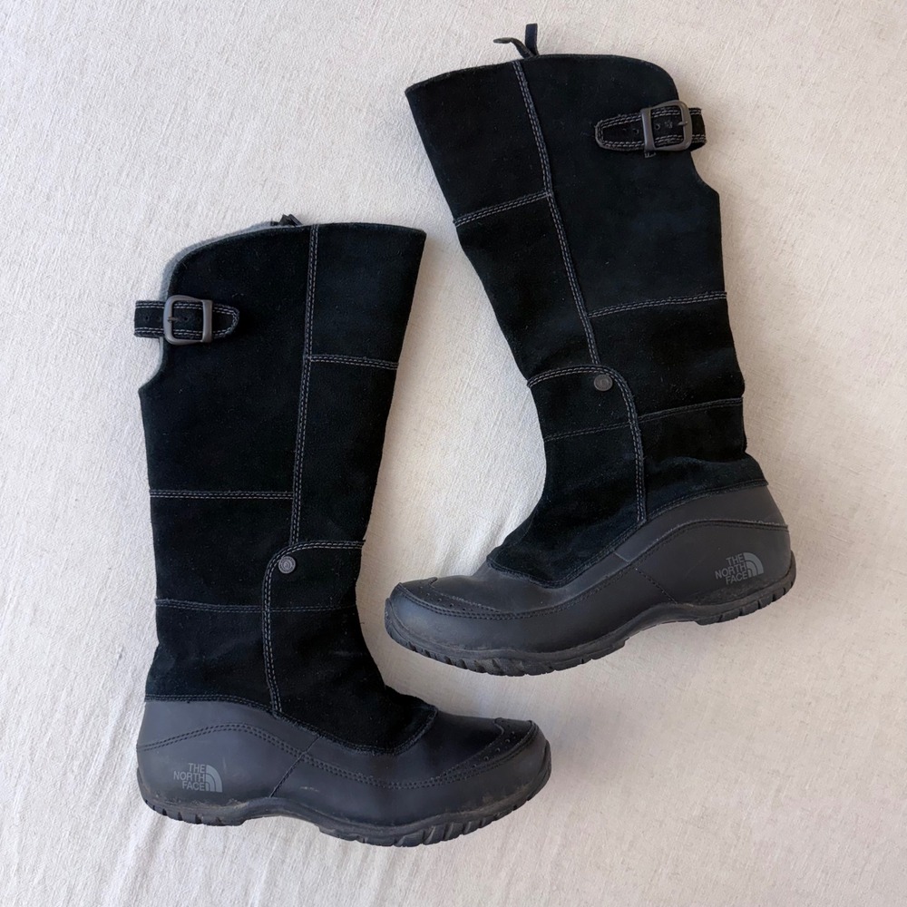 The North Face Anna Purna 8.5 Black Tall Waterproof Primaloft Winter Boots